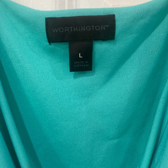 Worthington teal women sleeveless dress size large - Picture 2 of 7